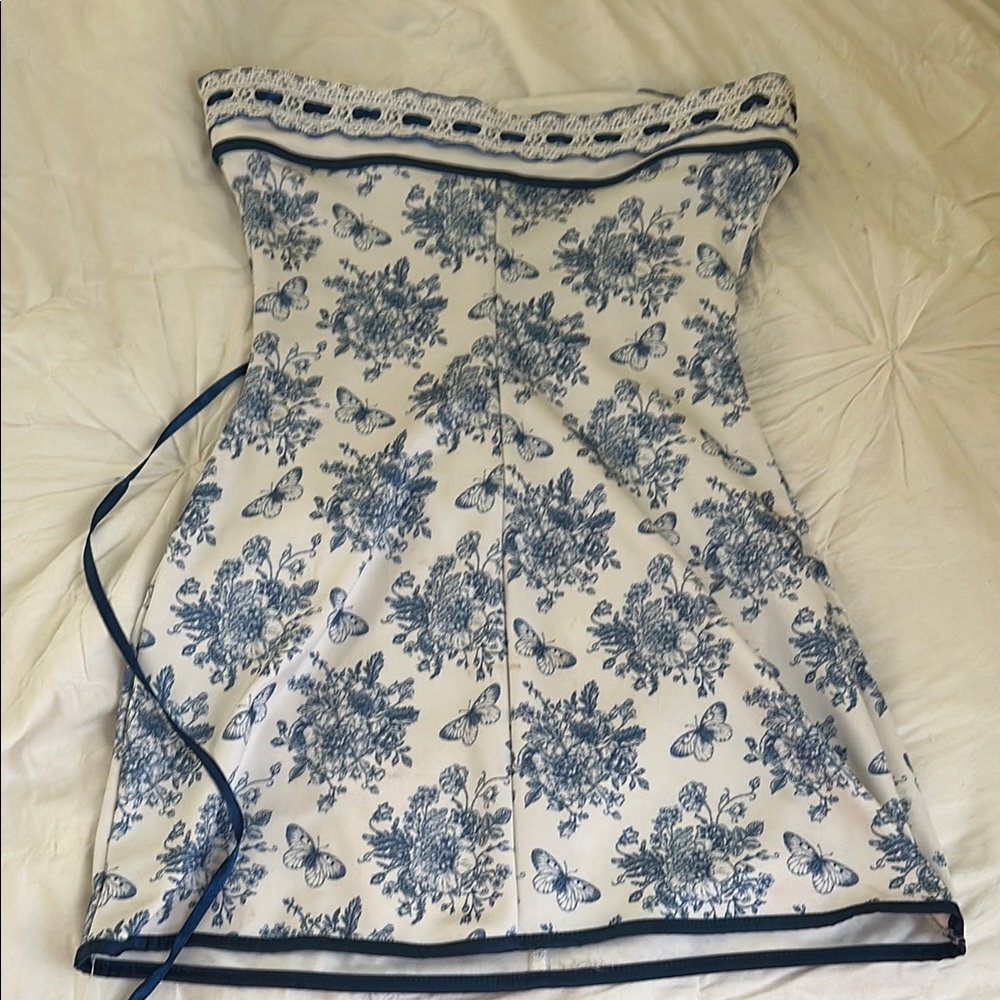 Chic Blue Floral Pencil Dress